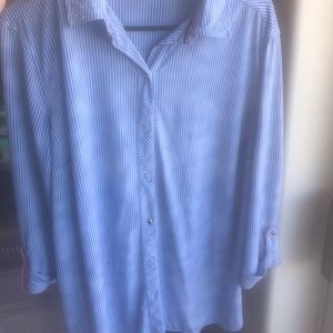 Blue and white stripes blouse